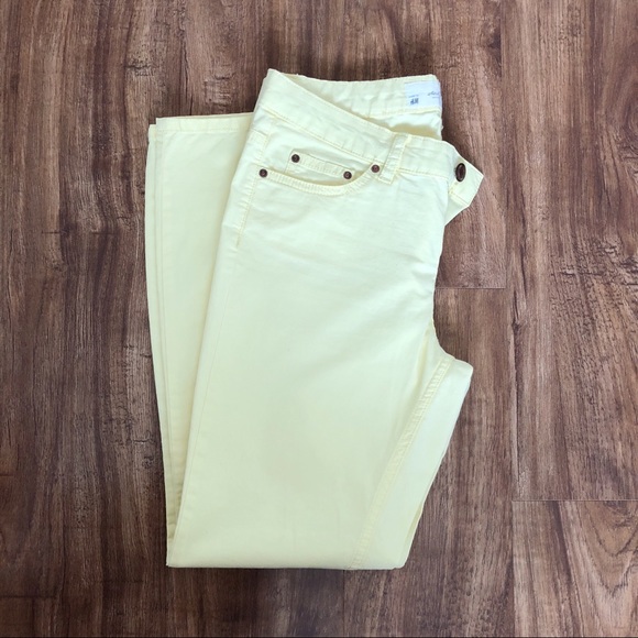 H&M LOGG Women’s Yellow Pastel Pants Size 6 - Picture 1 of 4